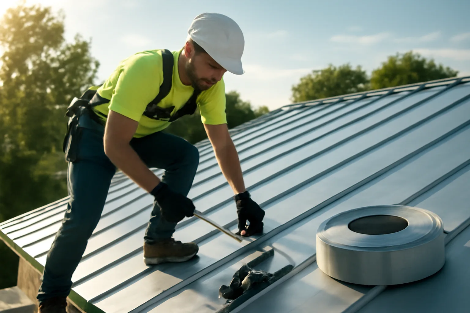 Standing-seam metal roof installation in Alabama by licensed roofer